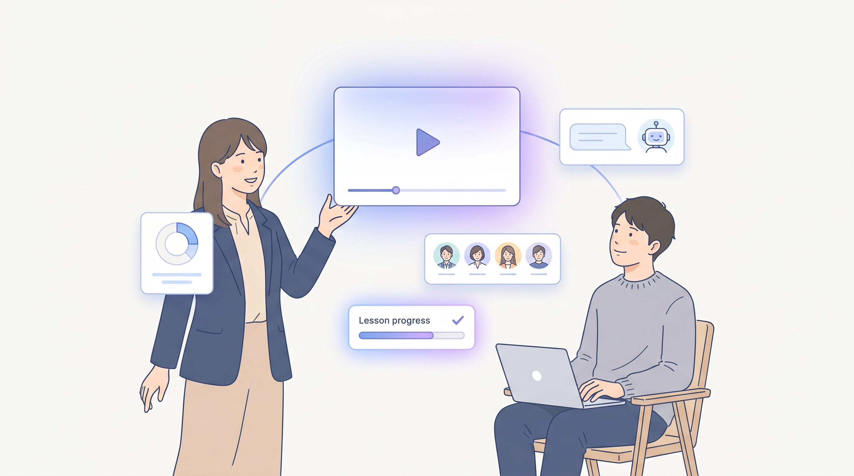 UNICOREが、教える人と学ぶ人をひとつにつなぐイメージ