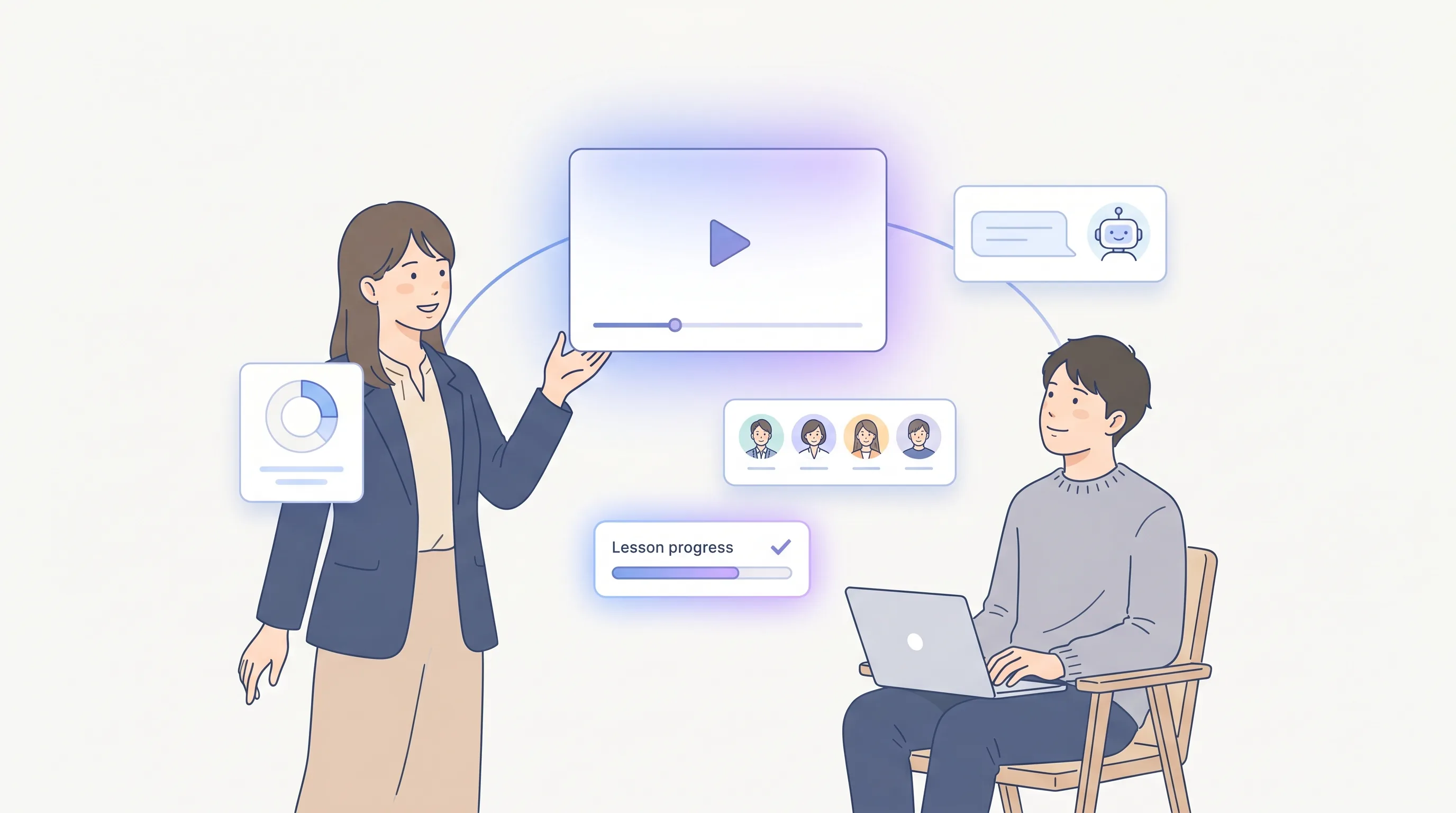 UNICOREが、教える人と学ぶ人をひとつにつなぐイメージ